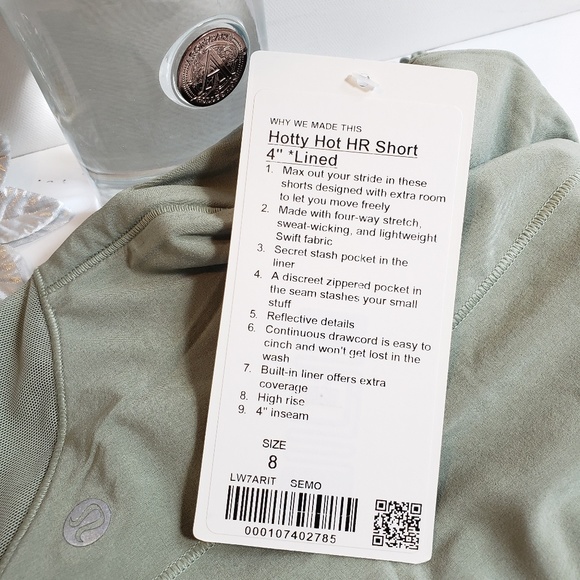 NWT, Lululemon Sea Moss Hotty Hot HR Short 4", 8 - Picture 8 of 8